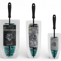 Three wheel brushes in packaging with visible branding on a white background