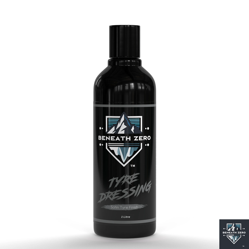 Beneath Zero Tyre Dressing 1L – professional car tyre shine and satin-finish dressing for restoring clean, dark and protected tyres