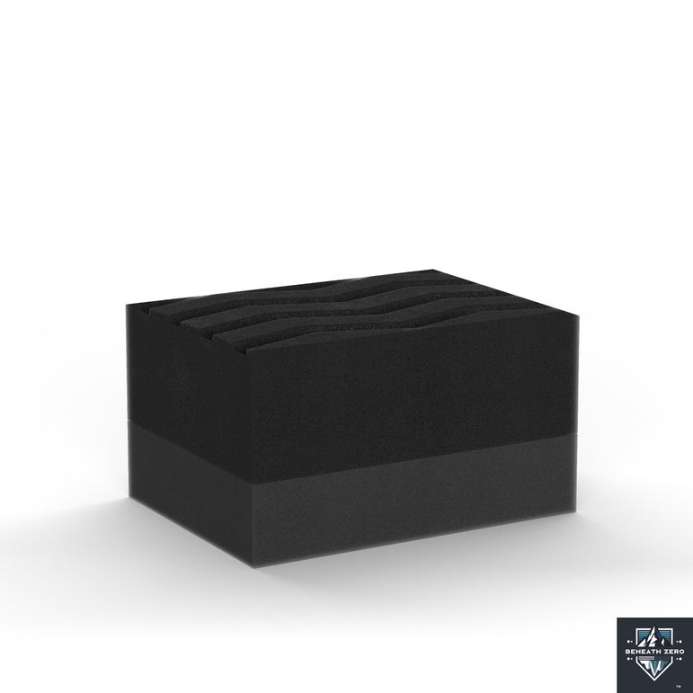 Black contoured foam applicator sponge for car washing and detailing