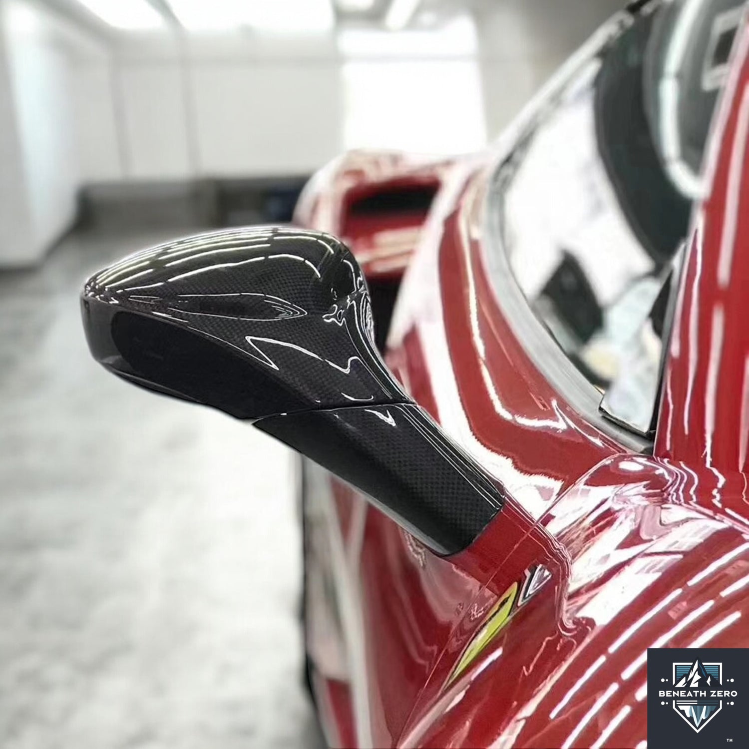 Dry Carbon Fiber Rear View Mirror Covers - Ferrari 458 2009-2016 - Beneath Zero