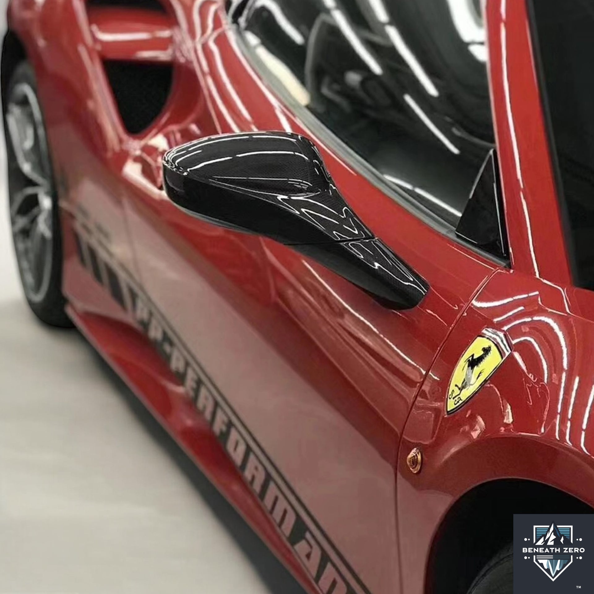 Dry Carbon Fiber Rear View Mirror Covers - Ferrari 458 2009-2016 - Beneath Zero