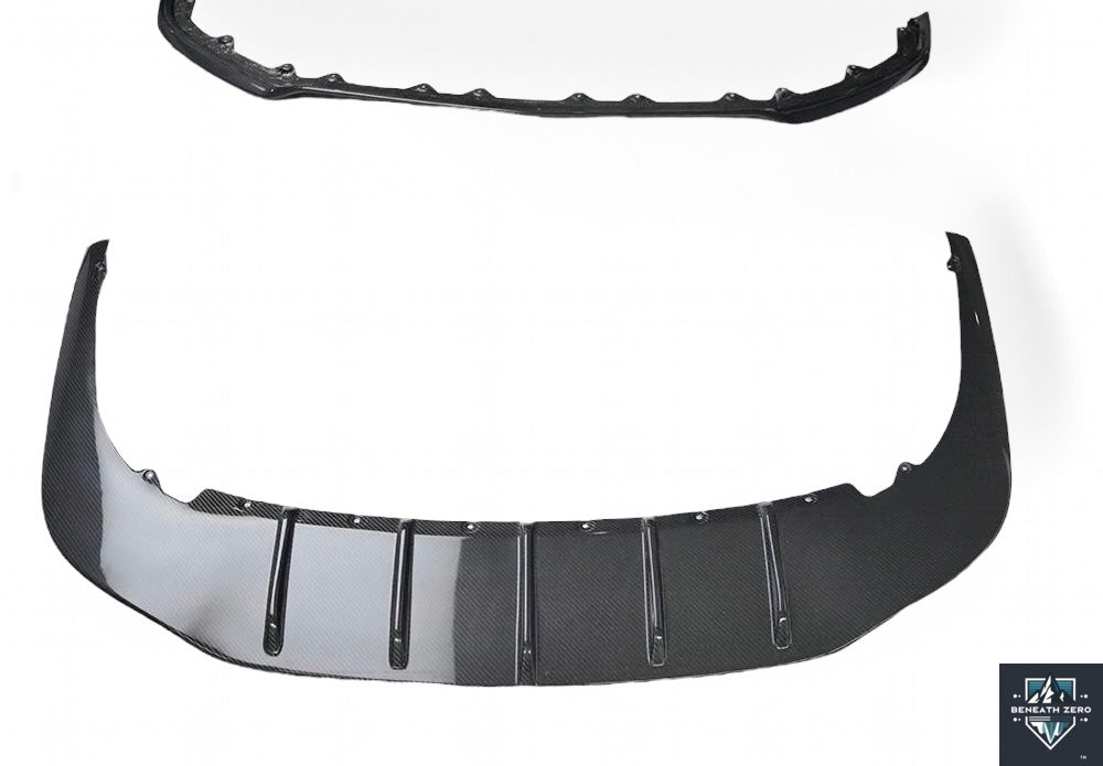 Dry Carbon Fiber Splitter and Diffuser Kit - Bentley Flying Spur 2015-2016 - Beneath Zero