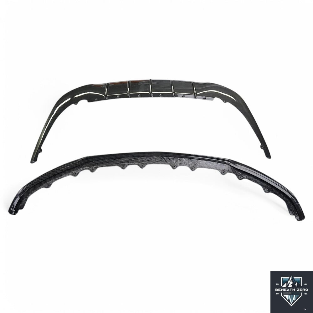 Dry Carbon Fiber Splitter and Diffuser Kit - Bentley Flying Spur 2015-2016 - Beneath Zero