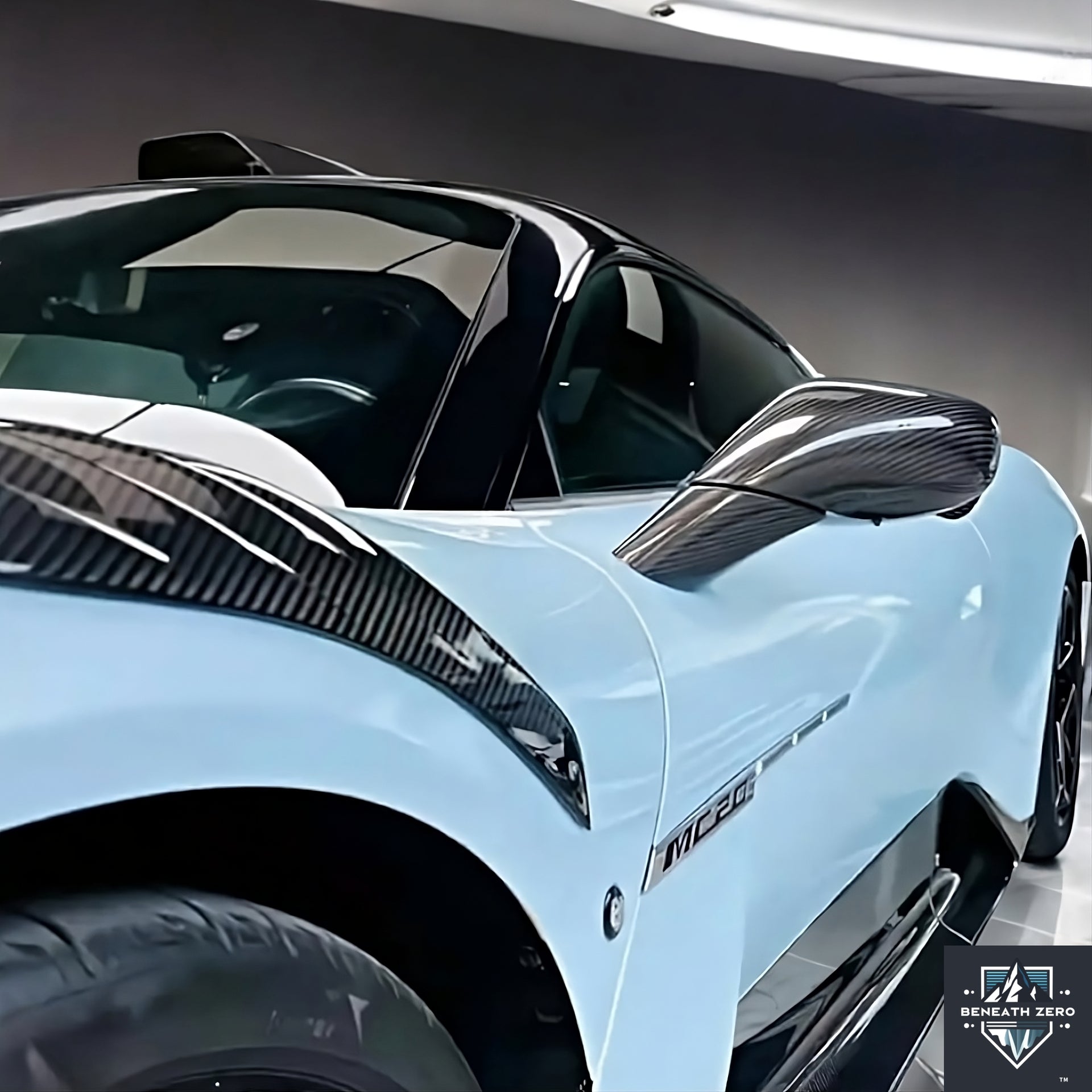 Dry Carbon Fiber Wing Mirrors - Maserati MC20 2020- - Beneath Zero