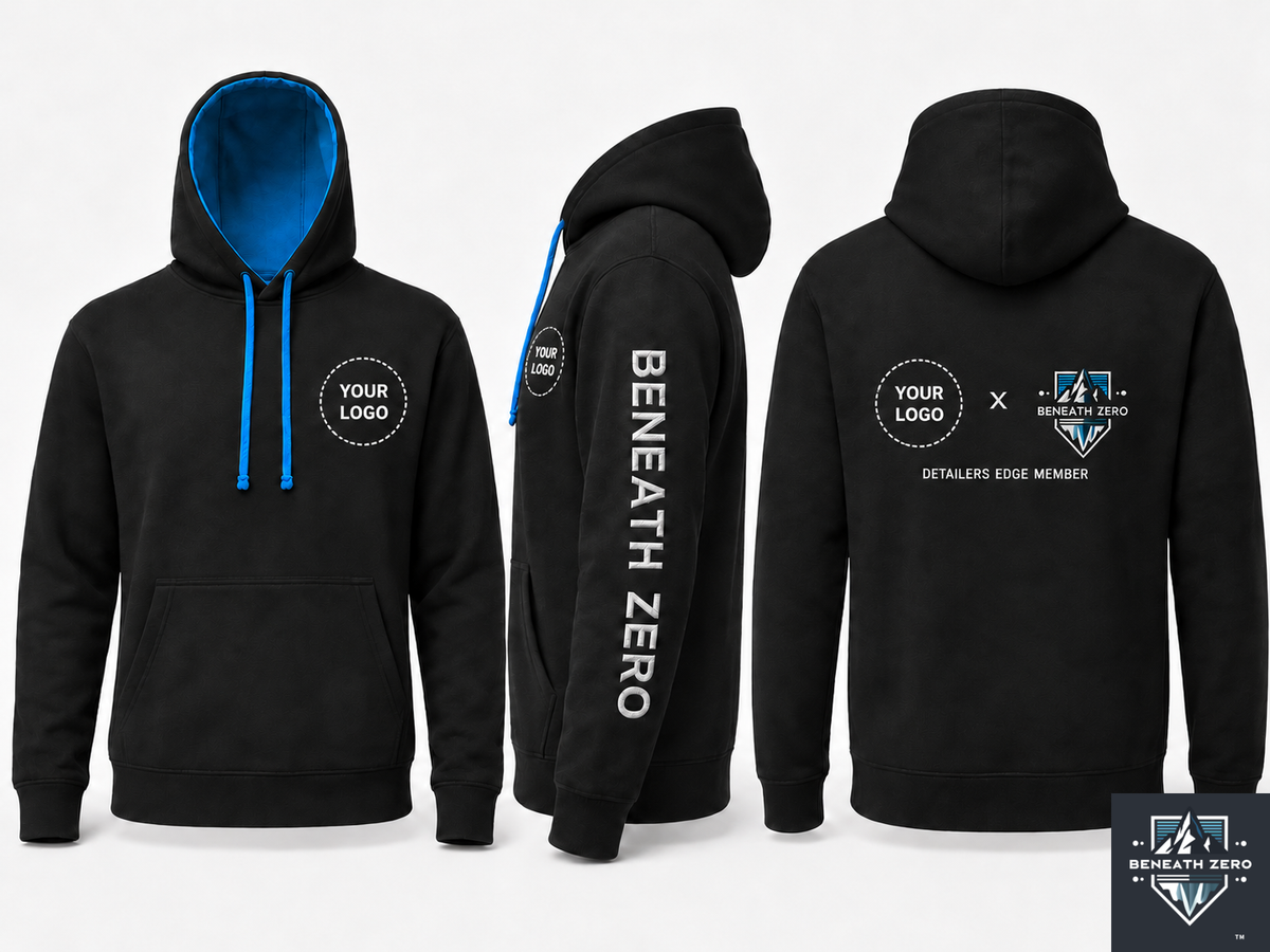 Personalised car detailing work hoodie with custom business logo