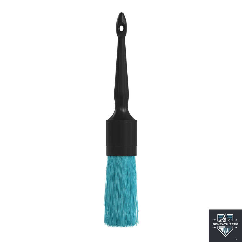 Soft bristle car detailing brush for interior, exterior, vents, badges and trim cleaning