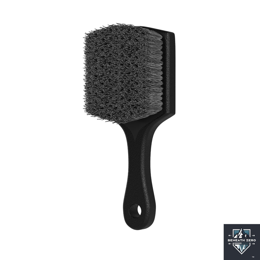 Stiff bristle tyre cleaning brush for scrubbing car tyres, rubber, wheel arches and exterior trim