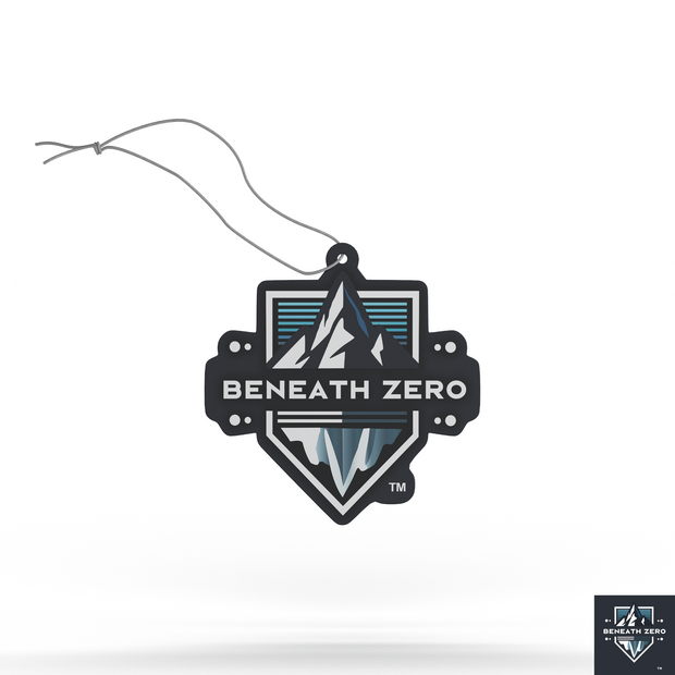 Air freshener with 'Beneath Zero' logo on a white background